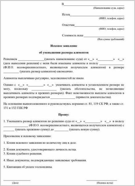 Как подать исковое заявление об изменении размера алиментов: пошаговая инструкция